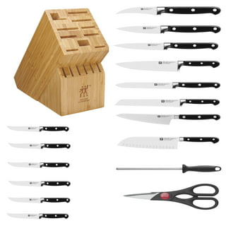 Just Feed Me by Jessie James Decker 6-Piece Round Acacia Wood Knife Block  Set, Terracotta Rose 