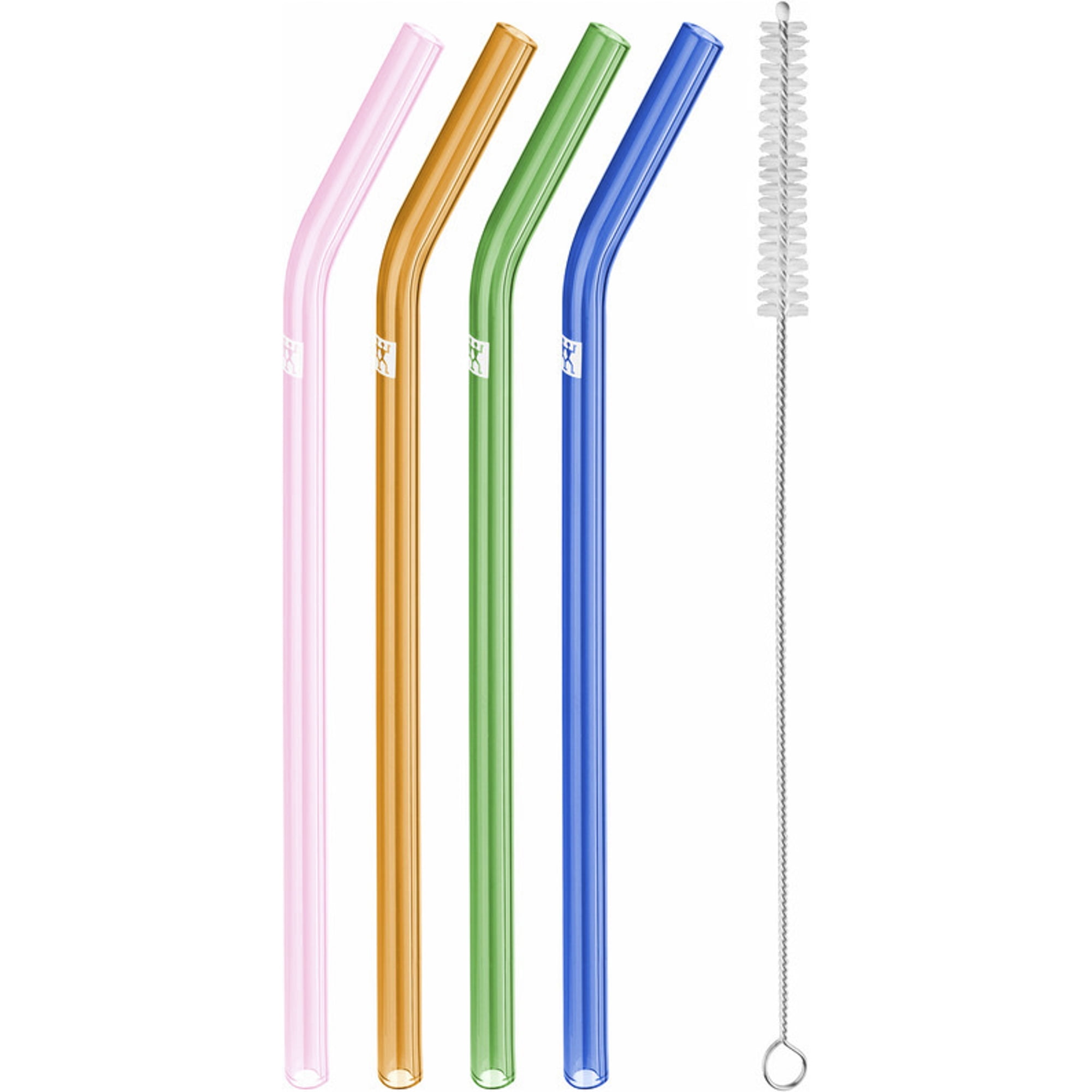 ZWILLING Sorrento 5-pc Bent Glass Straw Set - Multi Color