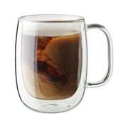 ZWILLING Sorrento Plus 2-pc 12-oz Double-Wall Glass Coffee Mug Set, Clear
