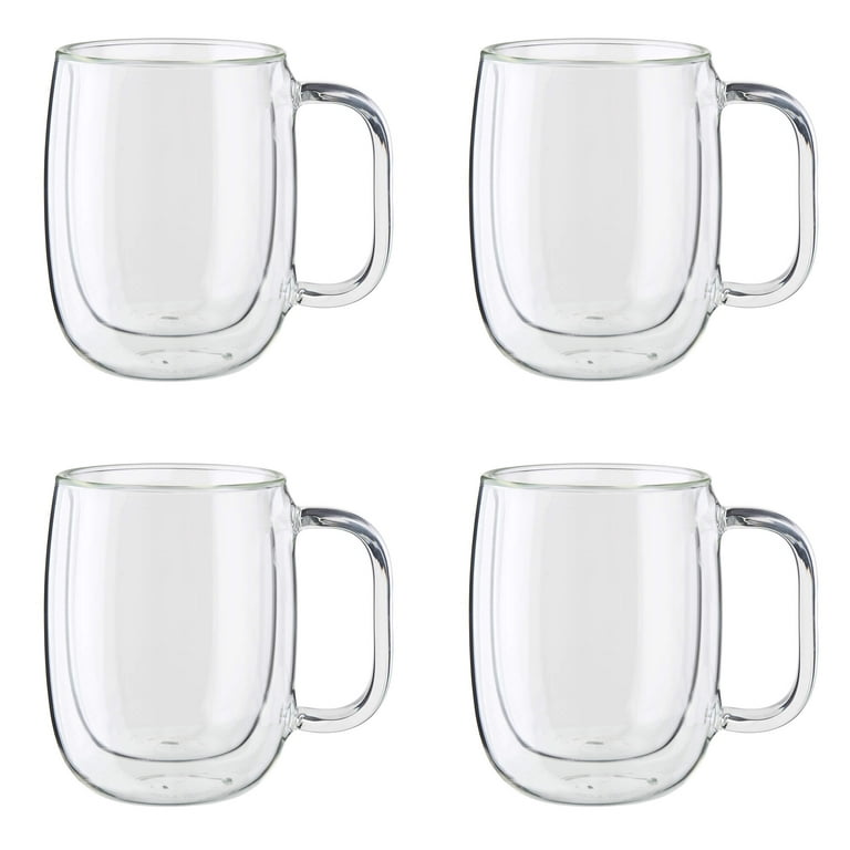 Zwilling J.A. Henckels Sorrento Plus 8-pc Double Wall Glass Coffee Mug Set, 12 oz Capacity