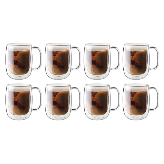 ZWILLING Sorrento Plus 8-pc Double-Wall Glass Coffee Mug Set