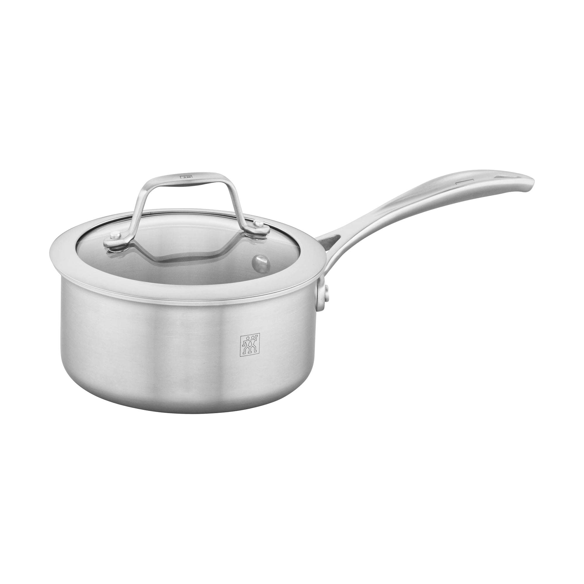 SLOTTET Tri-Ply Whole-Clad Stainless Steel Sauce Pan with Steamer ,1.5  Quart Small Multipurpose Pot with Pour Spout,Strainer Glass Lid, 1Quart