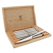 ZWILLING Contemporary 8pc Steak Knife Set, Oval handle Stainless Steel 12" x 10" case