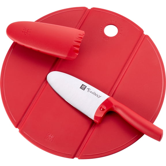 ZWILLING TWINNY Kids Chefs Knife and Cutting Board 2-pc Set, Red