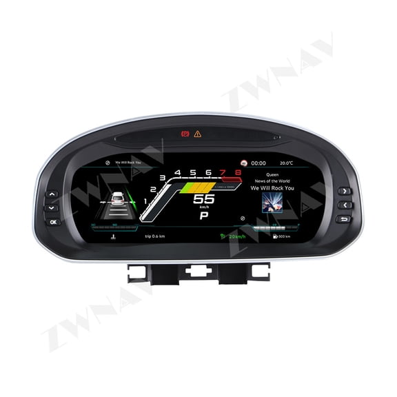ZWNAV 10.25 inch Car Dash Digital Cluster For Volkswagen Jetta 2013-2019 Auto LCD Instrument Panel Odometer Speedometer Headunit