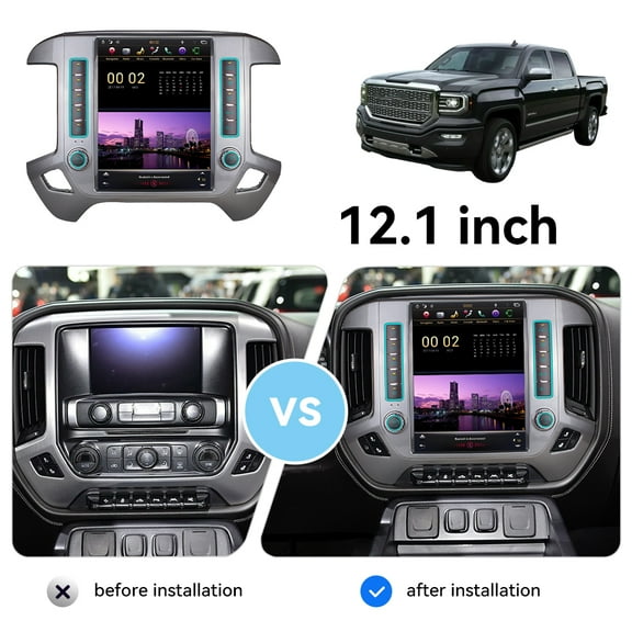 ZWNAV 12.1 inch Multimedia GPS Controller for Chevrolet Silverado /GMC Sierra 2015-2018 with Bluetooth, Wireless Connection and other functions