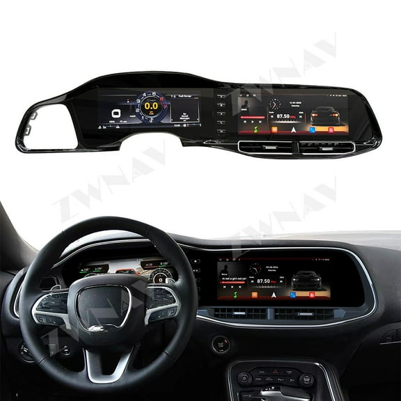 ZWNAV 12.3 inch Android 13 CarPlay Car Radio for Dodge Challenger STR Hellcat 2010-2023 Touch Screen Multimedia Player GPS Navigation