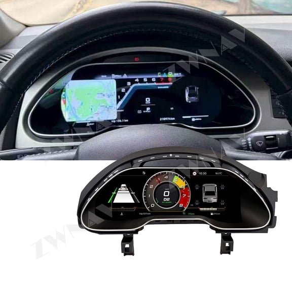 ZWNAV 12.3 inch Auto Digital Cluster For Audi Q7 2005-2015 Carplay Car Odometer Speedometer Dash Virtual Cockpit LCD Instrument Player