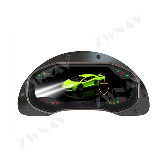 ZWNAV 12.3 inch Carplay Car Digital Cluster For Lamborghini Gallardo 2003-2013 LCD Instrument Panel Speedometer Odometer Android Navigation Dash