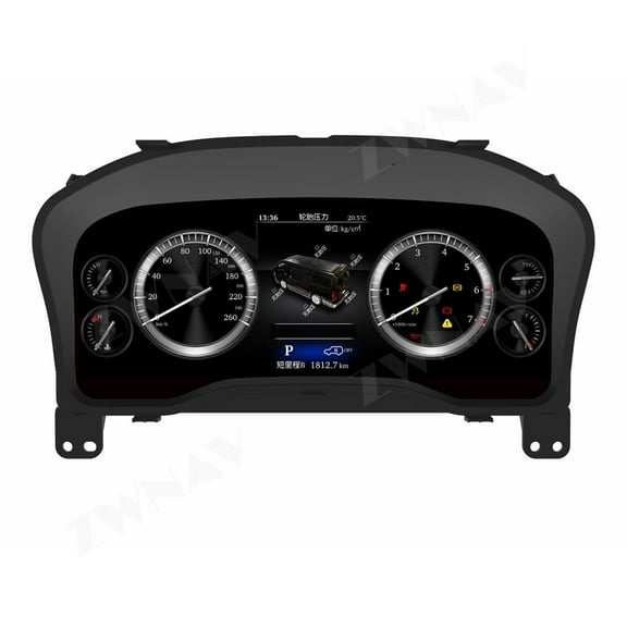 ZWNAV 12.3 inch car LCD digital instrument panel instrument cluster speedometer suitable for Toyota Hiace LCD Instrument Cluster