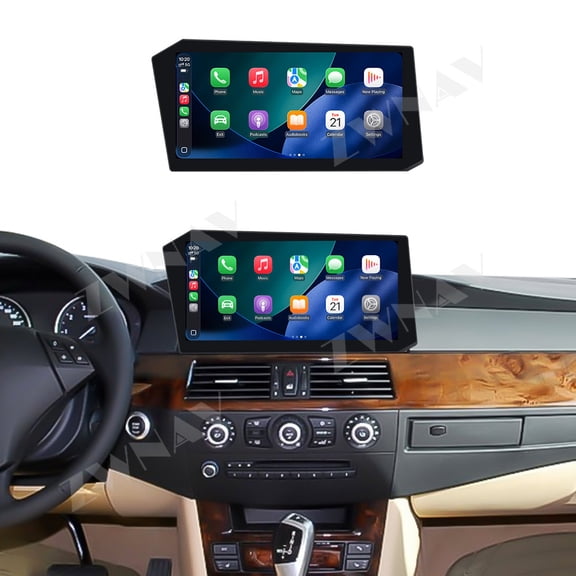 ZWNAV 12.9" Touch Screen Car Radio New Era X-Shaped Screen for BMW 3 Series/5 Series 2005-2012 Android 14 GPS Navigation WIFI 4G BT Carplay Car Multimedia Player Head Unit Auto