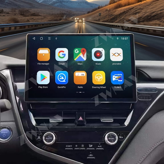 ZWNAV 13.3 inch Car Radio for Toyota Camry 2018-2021 Wireless Carplay Android Auto Multimedia Player GPS Navigation Stereo Screen