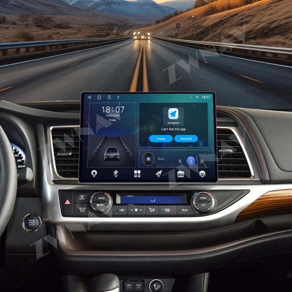 ZWNAV 13.3 inch Car Radio for Toyota Highlander 2018-2020 Wireless Carplay Android Auto Multimedia Player GPS Navigation Stereo Screen