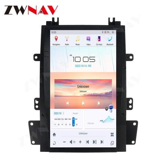 ZWNAV 13.6 inch Android 13 Car Radio for Cadillac Escalade 2008-2012 Stereo Replacement Tesla Style Multimedia Player Head Unit IPS Screen GPS Navigation