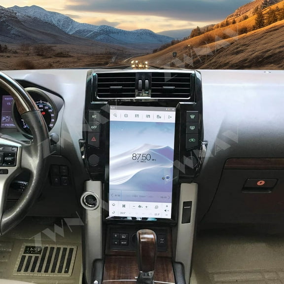 ZWNAV 13.6 inch Tesla style screen car radio player for Toyota Prado 2010-2013 Android head unit IPS touch screen car GPS navigation multimedia player