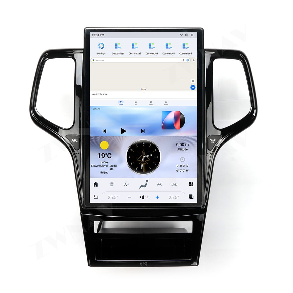 10" Android 14 Car Stereo For Jeep Grand Cherokee 2008-2013 & Wrangler 2007-2017 - GPS, CarPlay, Android Auto, Backup Camera