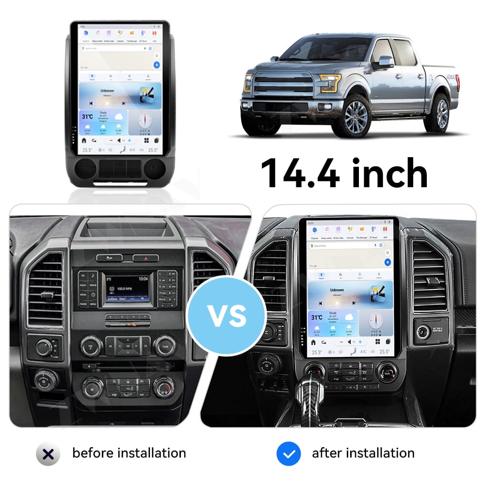 ZWNAV 14.4 inch Android 13 Car Radio for Ford F150 2015-2021 Stereo ...