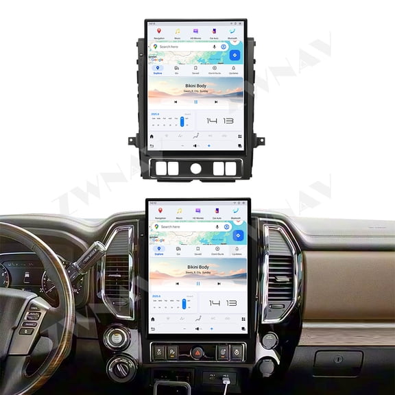 ZWNAV 15.6 inch Tesla Style Android Car Radio For Nissan Titan 2020-2025 Multimedia GPS Navigation Carplay Auto Head Unit