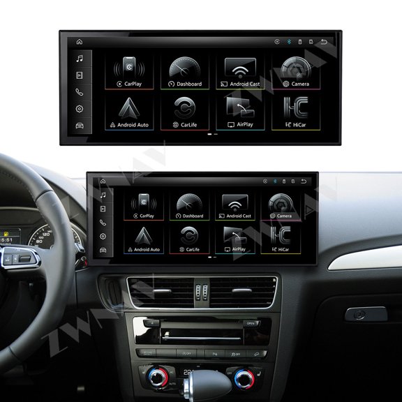 ZWNAV 15.8 inch Linux Carplay Screen for Audi Q5 2009-2017 IPS Touch Stereo Unit Multi Storage 4G DSP BT5.0 GPS