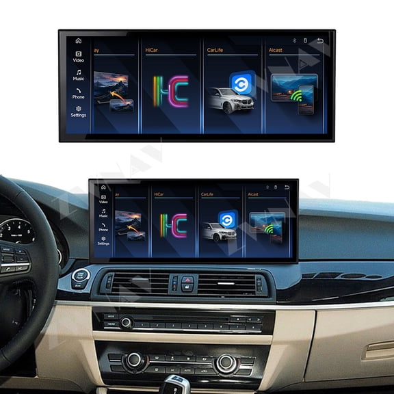 ZWNAV 15.8 inch Linux Carplay Screen for BMW 5 Series F10 2011-2017 NBT IPS Touch Stereo Unit Multi Storage 4G DSP BT5.0 GPS