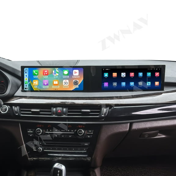 ZWNAV 24 inch Android 13 8+128GB Car Radio Dual Screen For BMW X5 2014-2018 Multimedia Stereo Player GPS Navi Head Unit Carplay