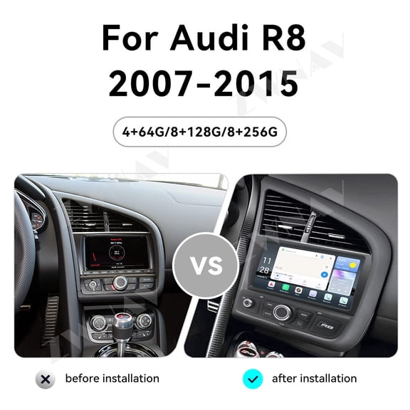ZWNAV 8" For Audi R8 2007 to 2015 car gps navi radio media Player android head unit screen