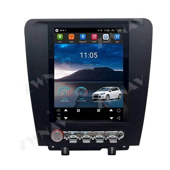 ZWNAV 9.7 inch Tesla Style car radio for Ford Mustang 2013-2018 Android 13 CarPlay GPS Navigation Multimedia Player Head Unit