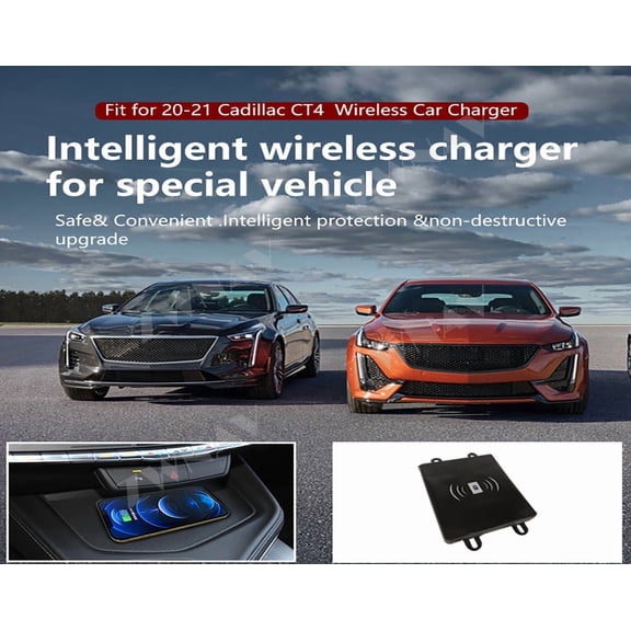 ZWNAV AI car Auto wireless charger for Cadillac CT4 2020-2021 Intelligent Infrared Fast Wireless Charging