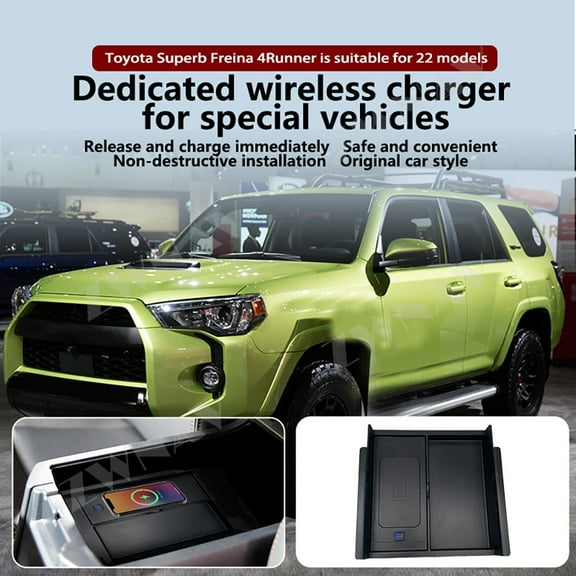 ZWNAV AI car Auto wireless charger for Toyota 4Runner 2022 Intelligent Infrared Fast Wireless Charging