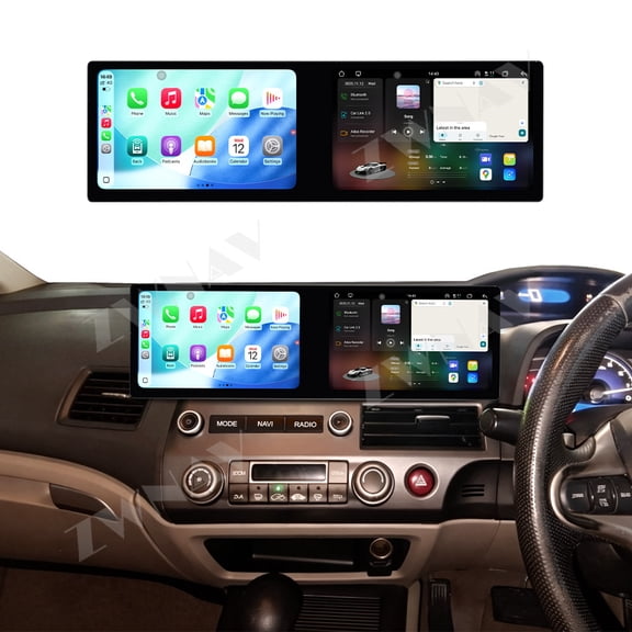 ZWNAV Dual 10.1 inch Screen Car Radio For Honda Civic 2006-2011 Android 15 Multimedia Player GPS Navigation Auto DSP Stereo Host