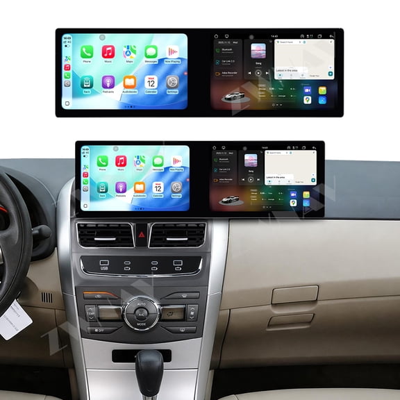 ZWNAV Dual 10.1 inch Screen Car Radio For Toyota Corolla 2006-2013 Android 15 Multimedia Player GPS Navigation Auto DSP Stereo Host