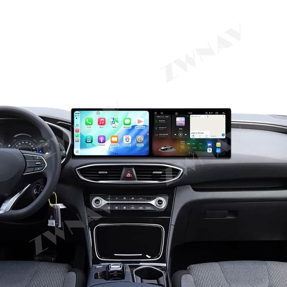 ZWNAV Dual 10.1 inch Screen Car Radio for Hyundai Santa Fe 2019-2020 Android 15 Multimedia Player GPS Navigation Auto DSP Stereo Host