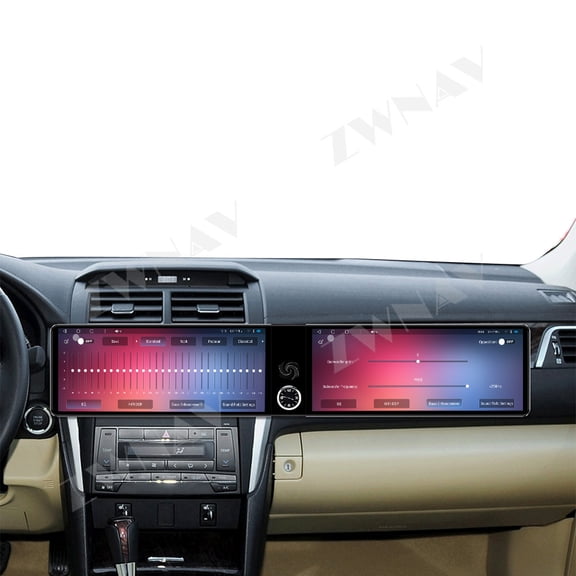 ZWNAV Dual 12.3 inch For Toyota Camry 2012-2015 GPS Navigation Android 13 Car Radio CarPlay Multimedia Player Head Stereo Unit HD Screen