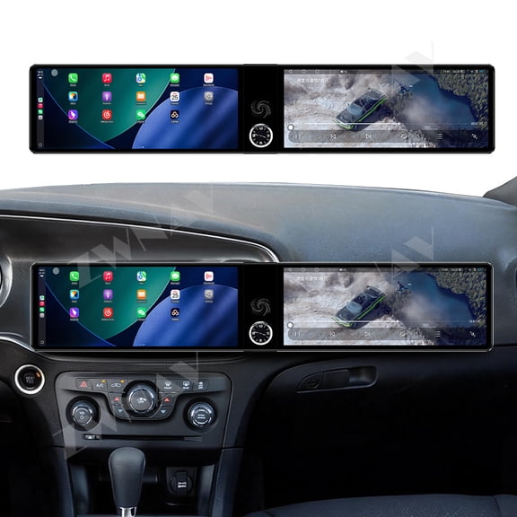 ZWNAV Dual 12.3 inch Screen Car Radio For Dodge Charger/Challenger 2011-2014 Android GPS Navigation Multimedia Video Player Stereo Receiver Head Unit