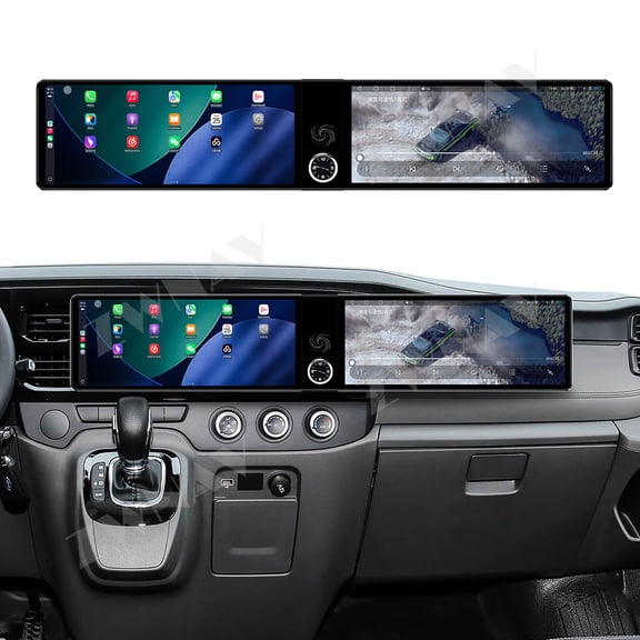 ZWNAV Dual 12.3 inch Screen Car Radio For Ford Transit Pro 2021-2026 Android GPS Navigation Multimedia Video Player Stereo Receiver Head Unit