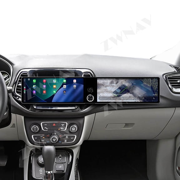 ZWNAV Dual 12.3 inch Screen Car Radio For Jeep Compass 2017-2021 Android GPS Navigation Multimedia Video Player Stereo Receiver Head Unit