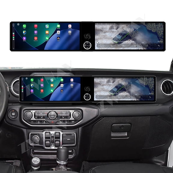 ZWNAV Dual 12.3 inch Screen Car Radio For Jeep Wrangler Rubicon 2018-2026 Android GPS Navigation Multimedia Video Player Stereo Receiver Head Unit