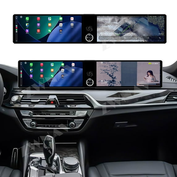 ZWNAV Dual 12.3 inch Screen Carplay Android 14 Car GPS Navigation for BMW 5 series 2018-2020 EVO Head Unit Multimedia Player Car Radio