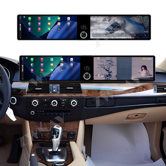 ZWNAV Dual 12.3 inch Screen Carplay Android 14 Car GPS Navigation for BMW 5 series E60 2003-2010 CCC Head Unit Multimedia Player Car Radio
