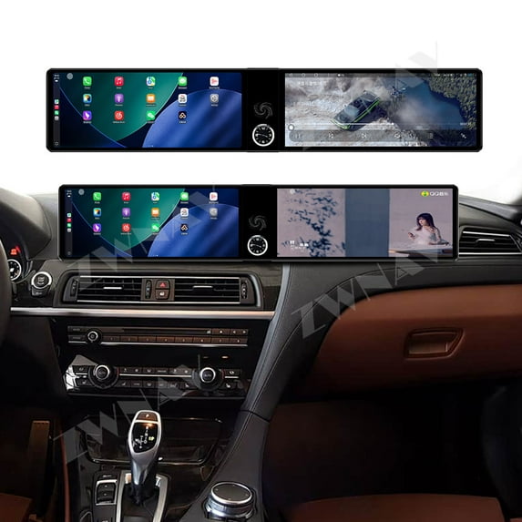ZWNAV Dual 12.3 inch Screen Carplay Android 14 Car GPS Navigation for BMW 6 series 2013-2016 NBT Head Unit Multimedia Player Car Radio