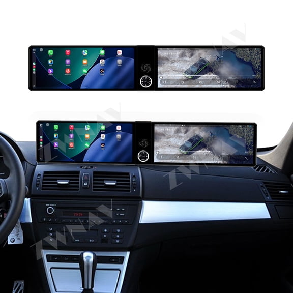 ZWNAV Dual 12.3 inch Screen Carplay Android 14 Car GPS Navigation for BMW X3 2005-2010 CCC Head Unit Multimedia Player Car Radio