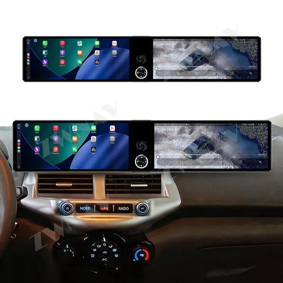 ZWNAV Dual 12.3 inch Touch Screen Android 13 Qualcomm 8 CORE Carplay Car Radio For Ford EcoSport 2013-2017 Car GPS Navigation Multimedia