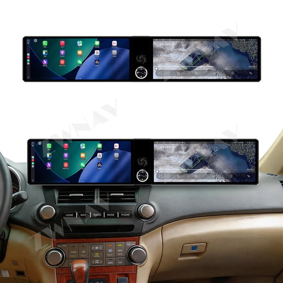 ZWNAV Dual 12.3 inch Touch Screen Android 13 Qualcomm 8 CORE Carplay Car Radio For Toyota Highlander 2009-2014 Car GPS Navigation Multimedia