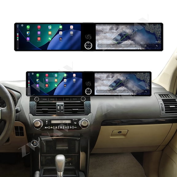 ZWNAV Dual 12.3 inch Touch Screen Android 13 Qualcomm 8 CORE Carplay Car Radio For Toyota Land Cruiser Prado 2014-2017 Car GPS Navigation Multimedia