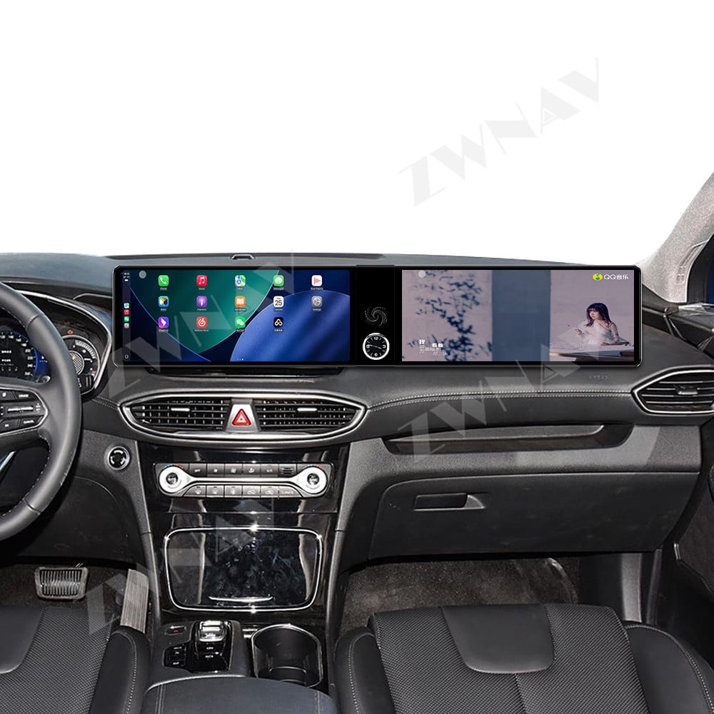 Santa Navigation ZWNAV Dual 12.3 inch for Hyundai Santa Fe 2017-2021 GPS Navigation ...