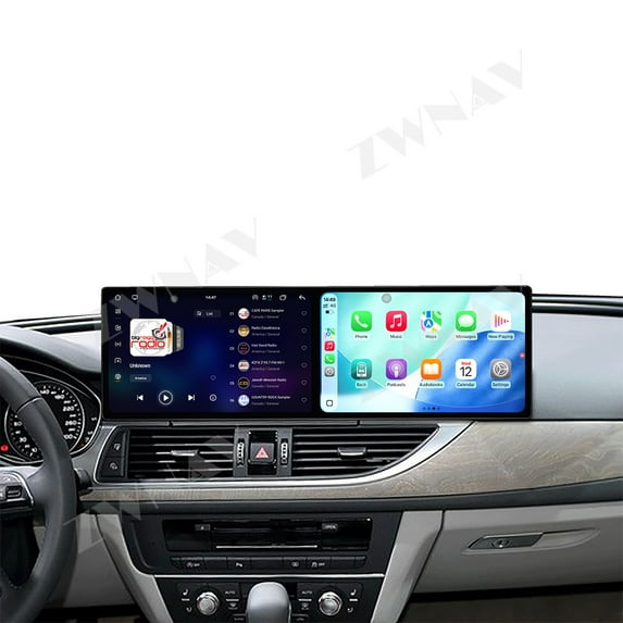 ZWNAV Dual 9.1 inch Screen Car Radio For Audi A6 A7 2012-2015 Android 15 Multimedia Player GPS Navigation Auto DSP Stereo Host