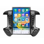 ZWNAV Qualcomm Android Car Radio for Chevrolet Silverado GMC Sierra2014-2019 Stereo Replacement Head Unit 14.4 Inch 2K IPS Touch Screen Tesla Style Carplay Android Auto GPS Navigation Carbon Fibre