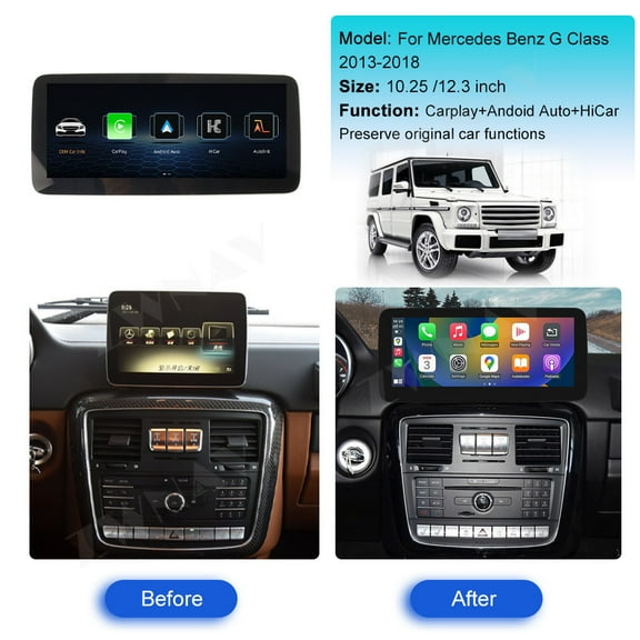 ZWNAV Ultra Narrow 10.25 inch 1920 * 720 Car Radio for Mercedes Benz G Class 2013-2018 Linux CarPlay Multimedia Screen Audio Stereo Upgrade Touch Screen Bluetooth Head Unit