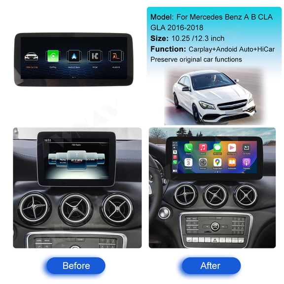 ZWNAV Ultra Narrow 12.3 inch 1920 * 720 Car Radio for Mercedes Benz A B CLA GLA 2016-2018 Linux CarPlay Multimedia Screen Audio Stereo Upgrade Touch Screen Bluetooth Head Unit