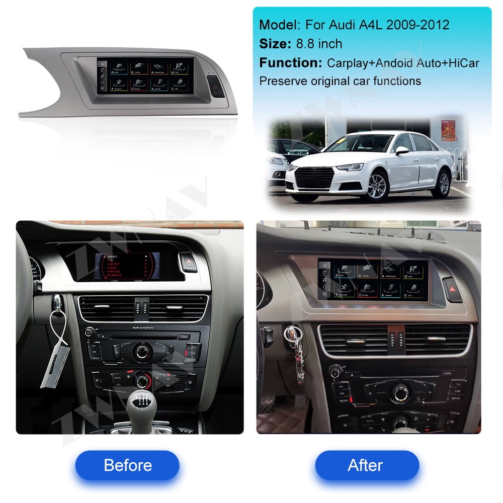 Multimedia Auto 8 Inch ZWNAV Ultra-Thin 8.8 inch Wireless CarPlay+Android Auto Retain Original ...